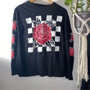 Black Rose Graphic Long Sleeve Tee